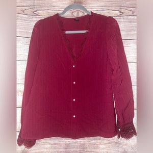 Lace Trim Blouse